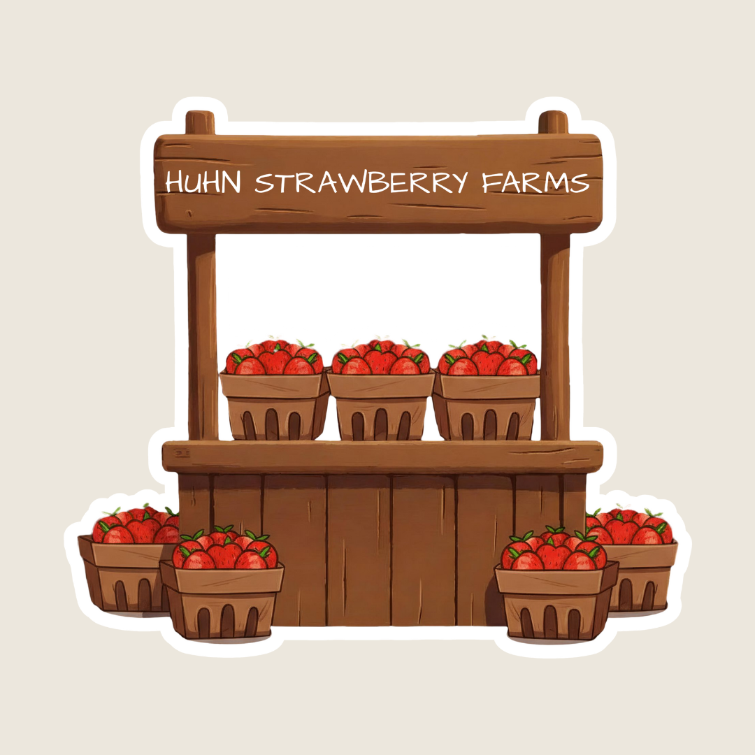 Rustic Strawberry Farm Stand Custom Sticker
