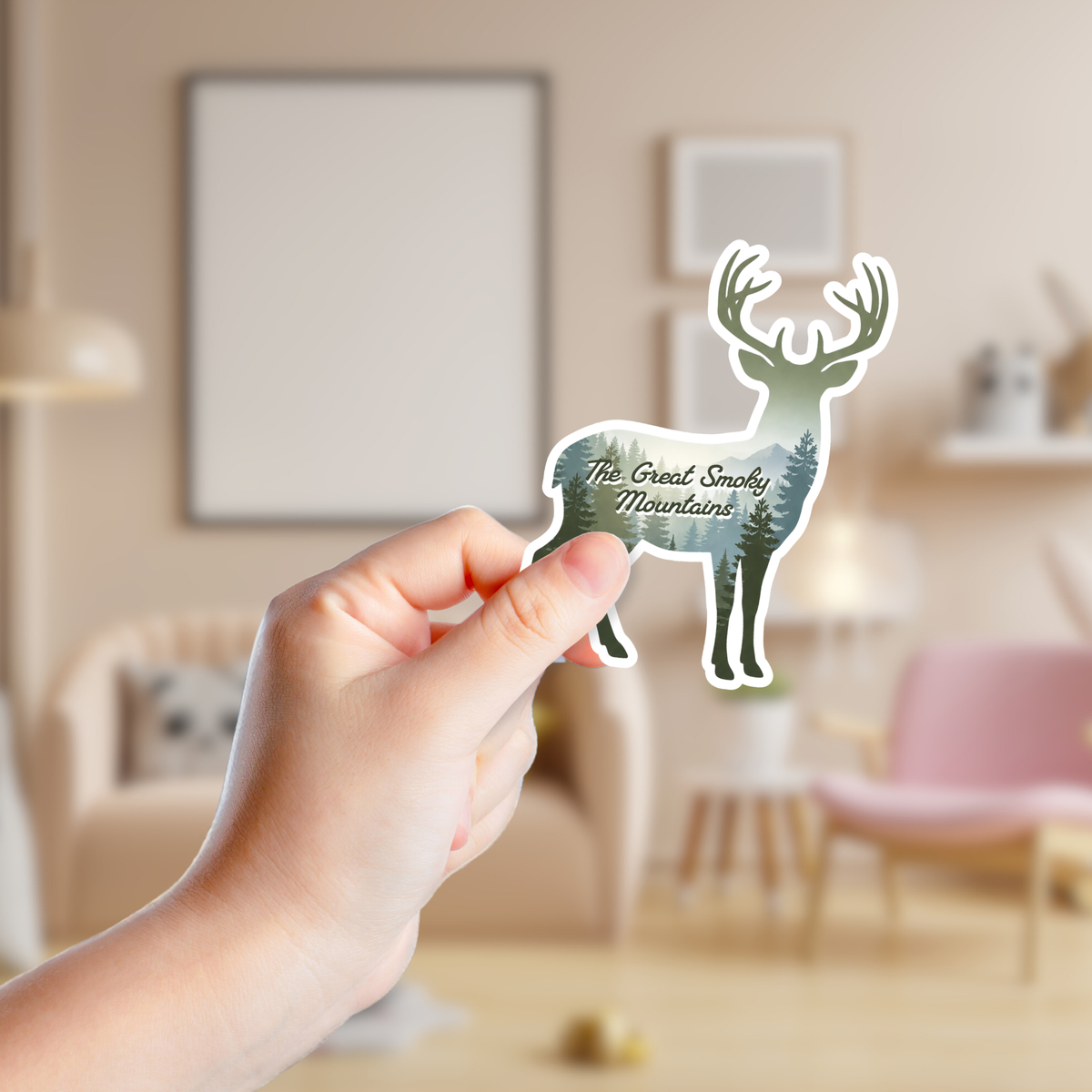 Mountain View Deer Custom Sticker