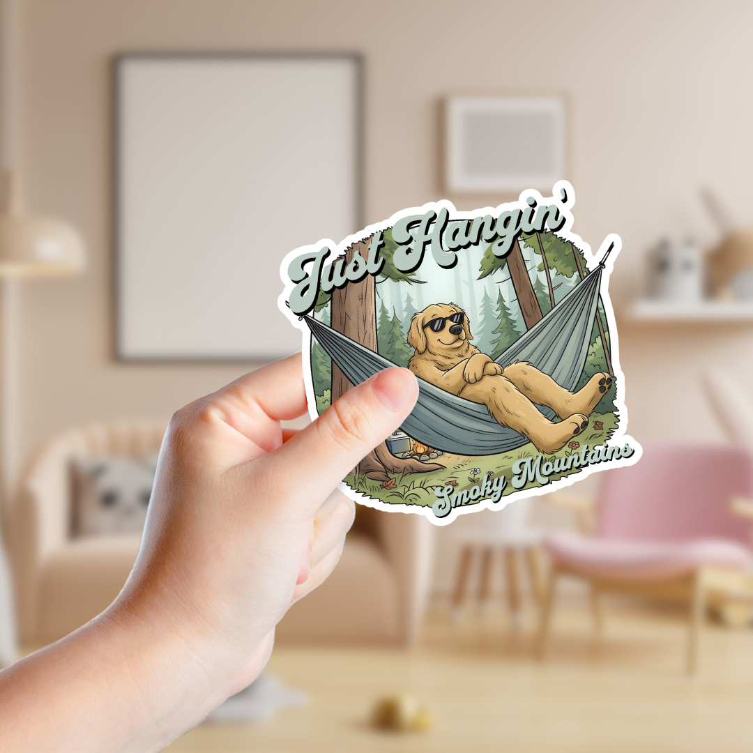 Just Hangin' Golden Retriever Custom Sticker