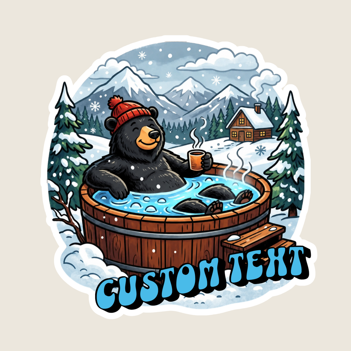 Black Bear at Hot Springs Custom Sticker