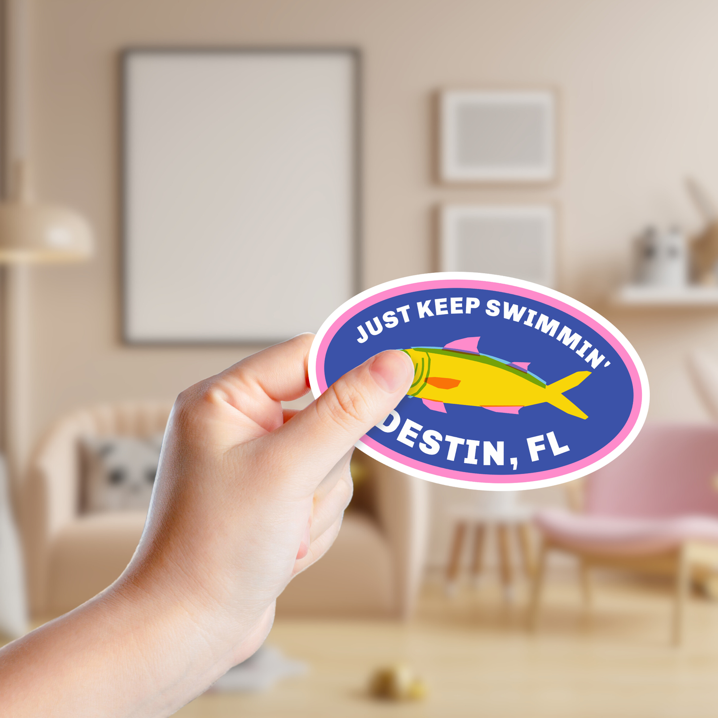 Just Keep Swimmin' Custom Fish Sticker