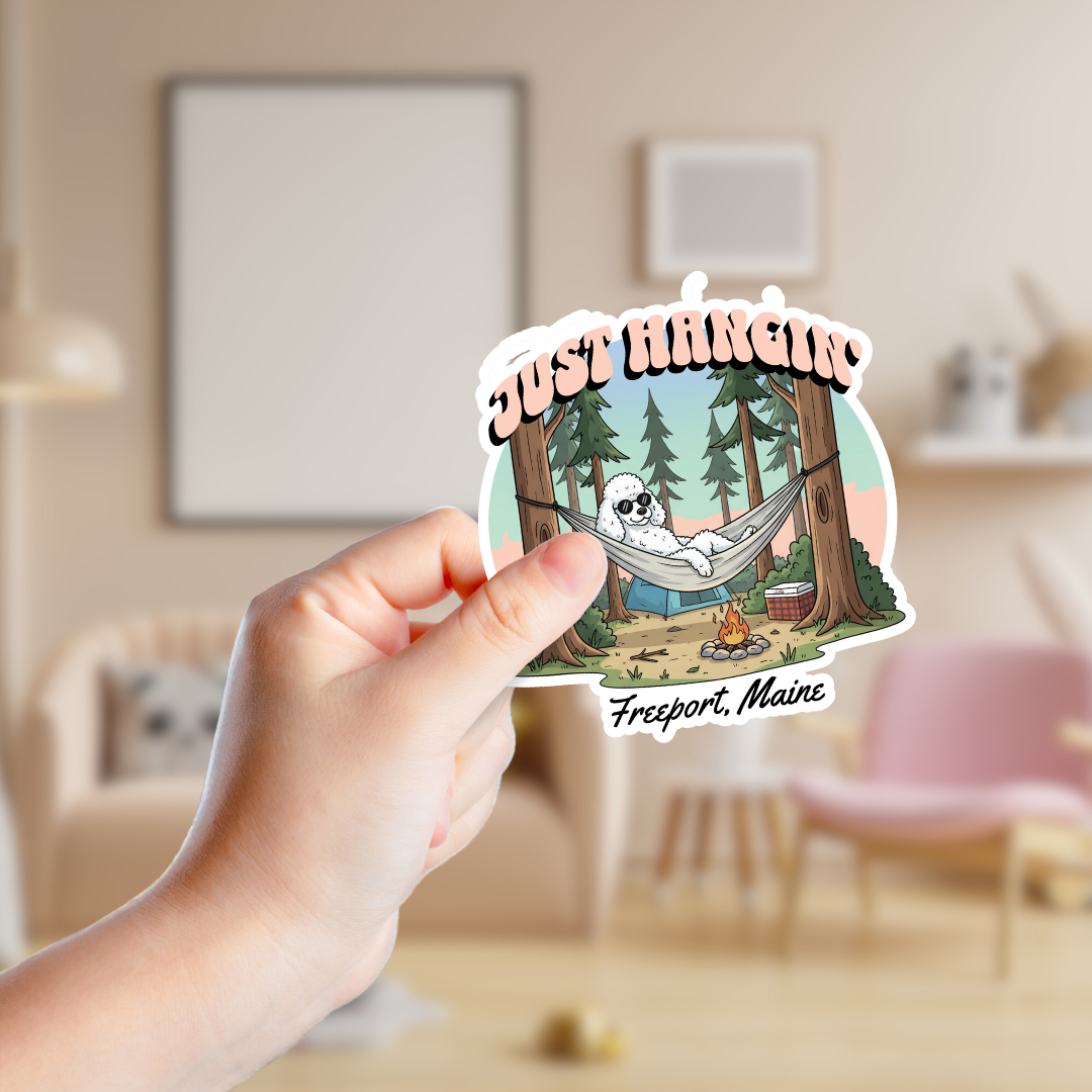 Just Hangin' Poodle Custom Sticker