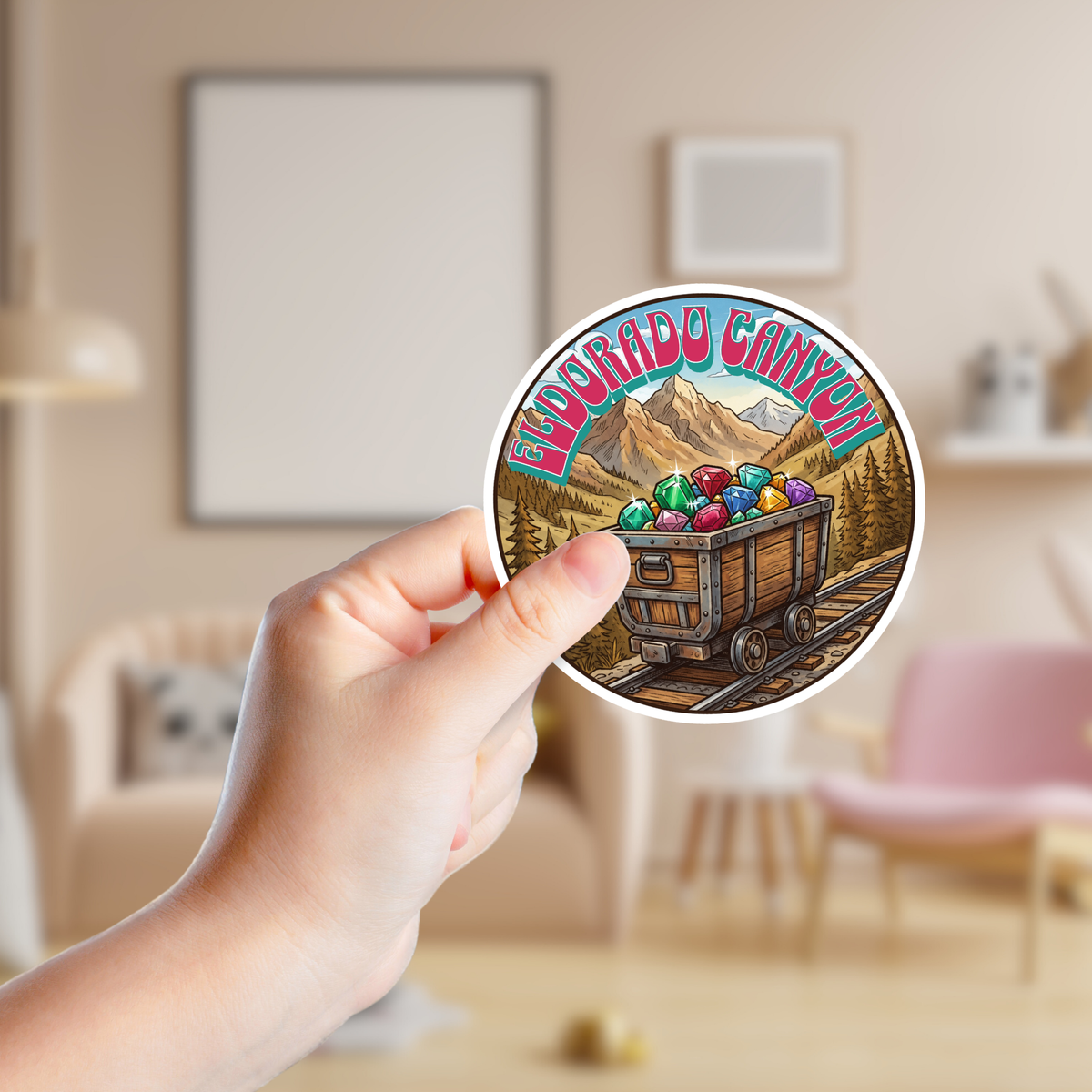 Mining in the Mountains Custom Sticker