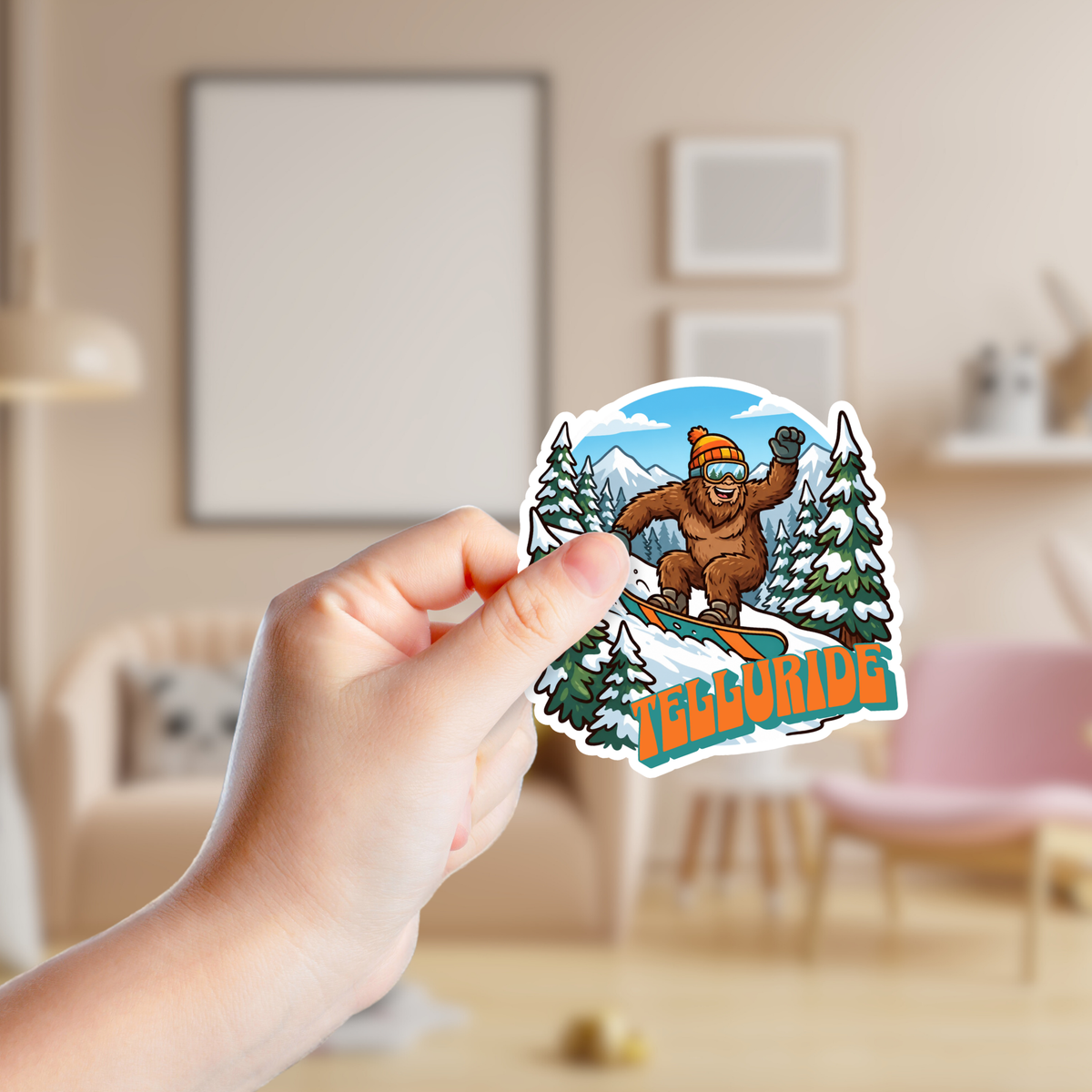 Big Foot Snow Boarding Custom Sticker