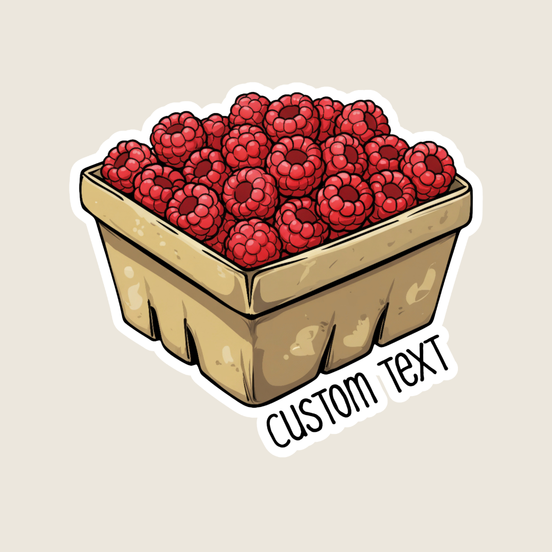 Carton of Raspberries Customizable Souvenir Sticker