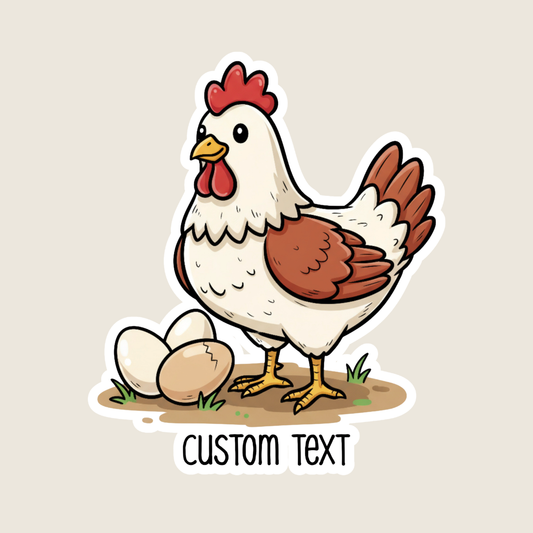 Chicken with Eggs Cute Customizable Souvenir Sticker