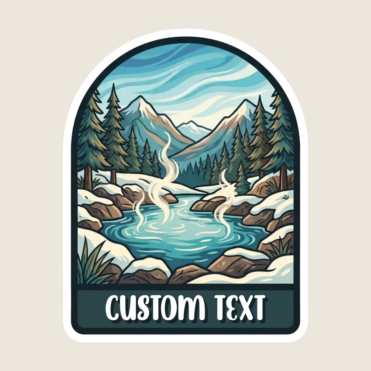 Hot Springs in the Mountains Custom Sticker
