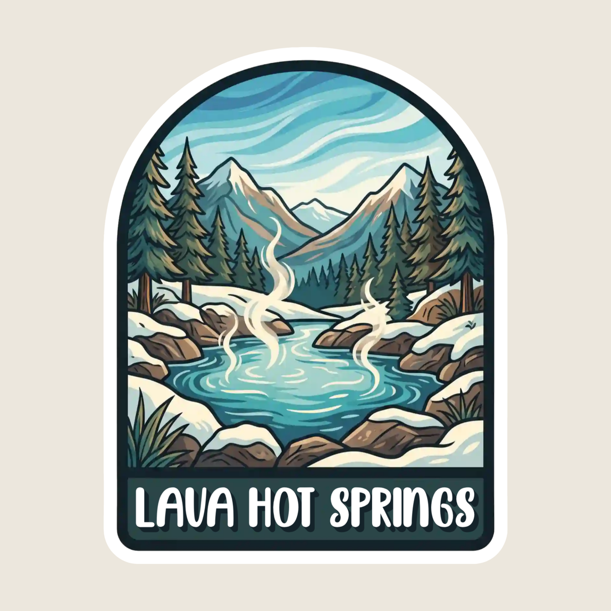 Hot Springs in the Mountains Custom Sticker