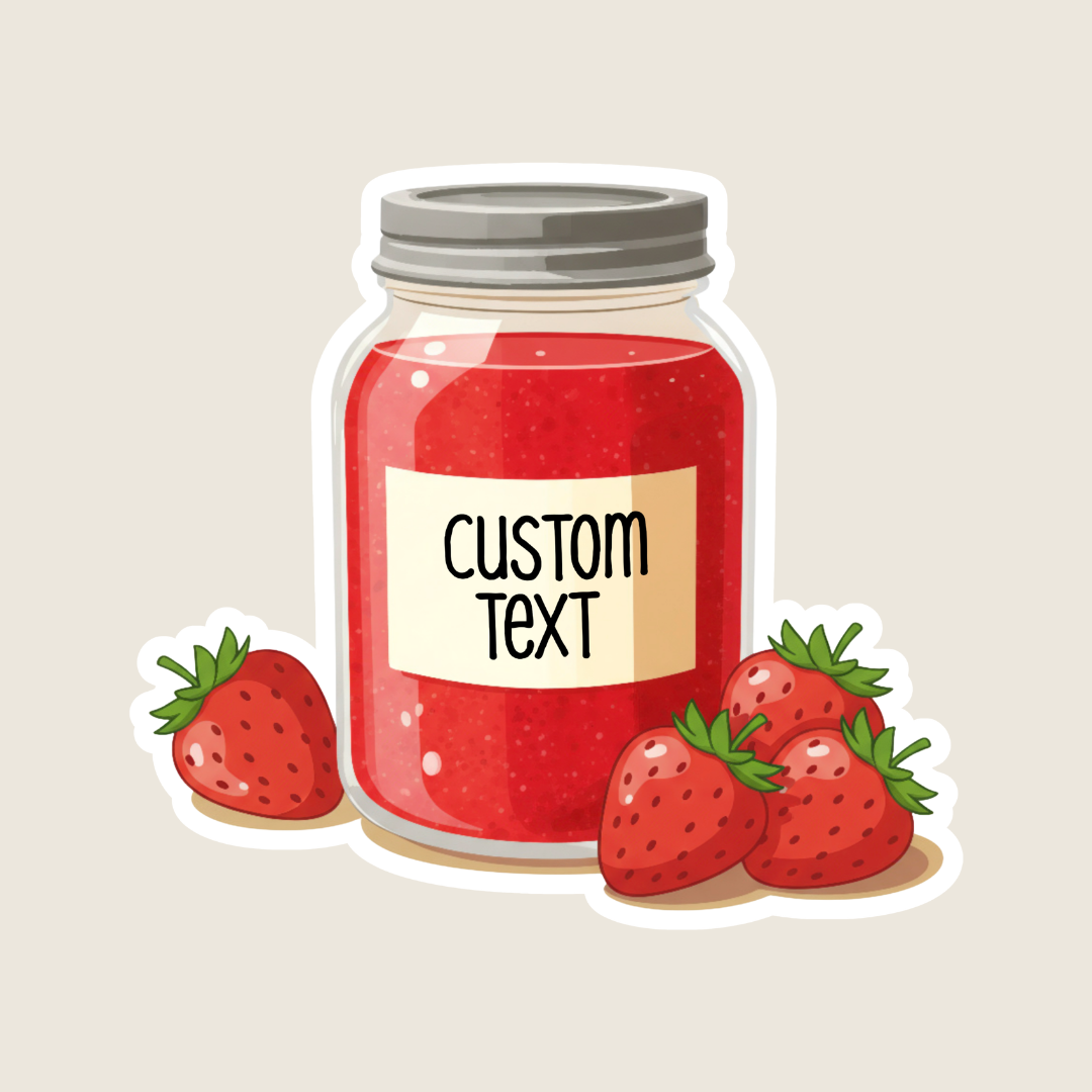 Strawberry Jam Customizable Souvenir Sticker