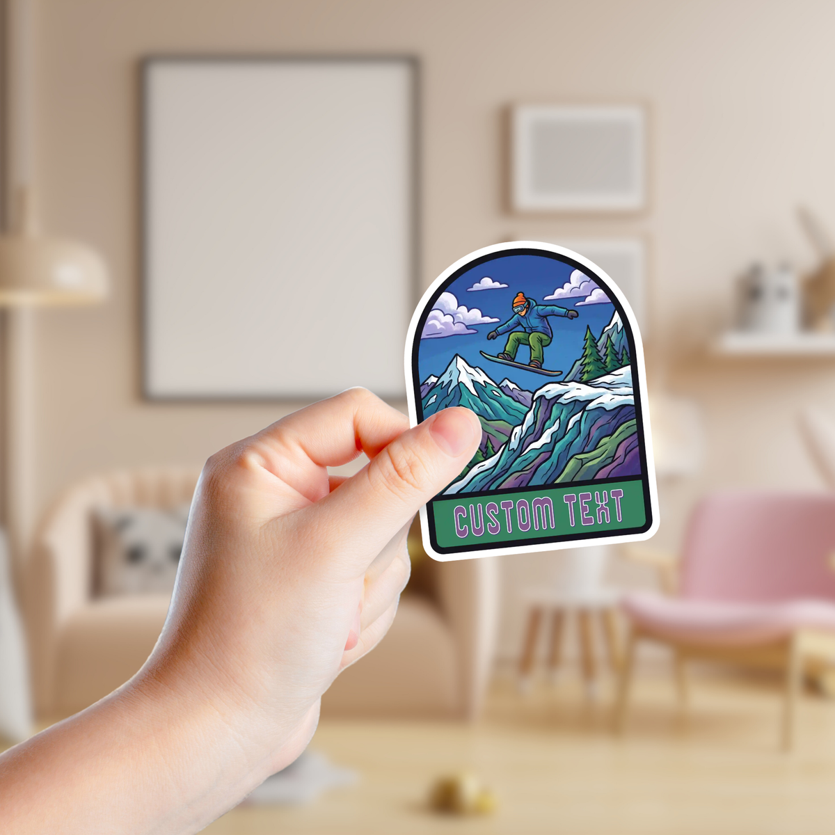 Retro Snowboarding Custom Sticker