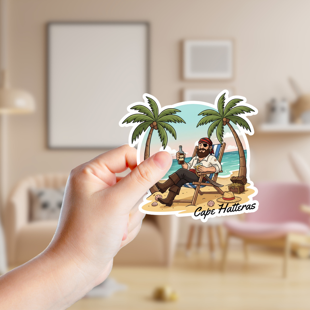 Lounging Pirate Custom Stickers