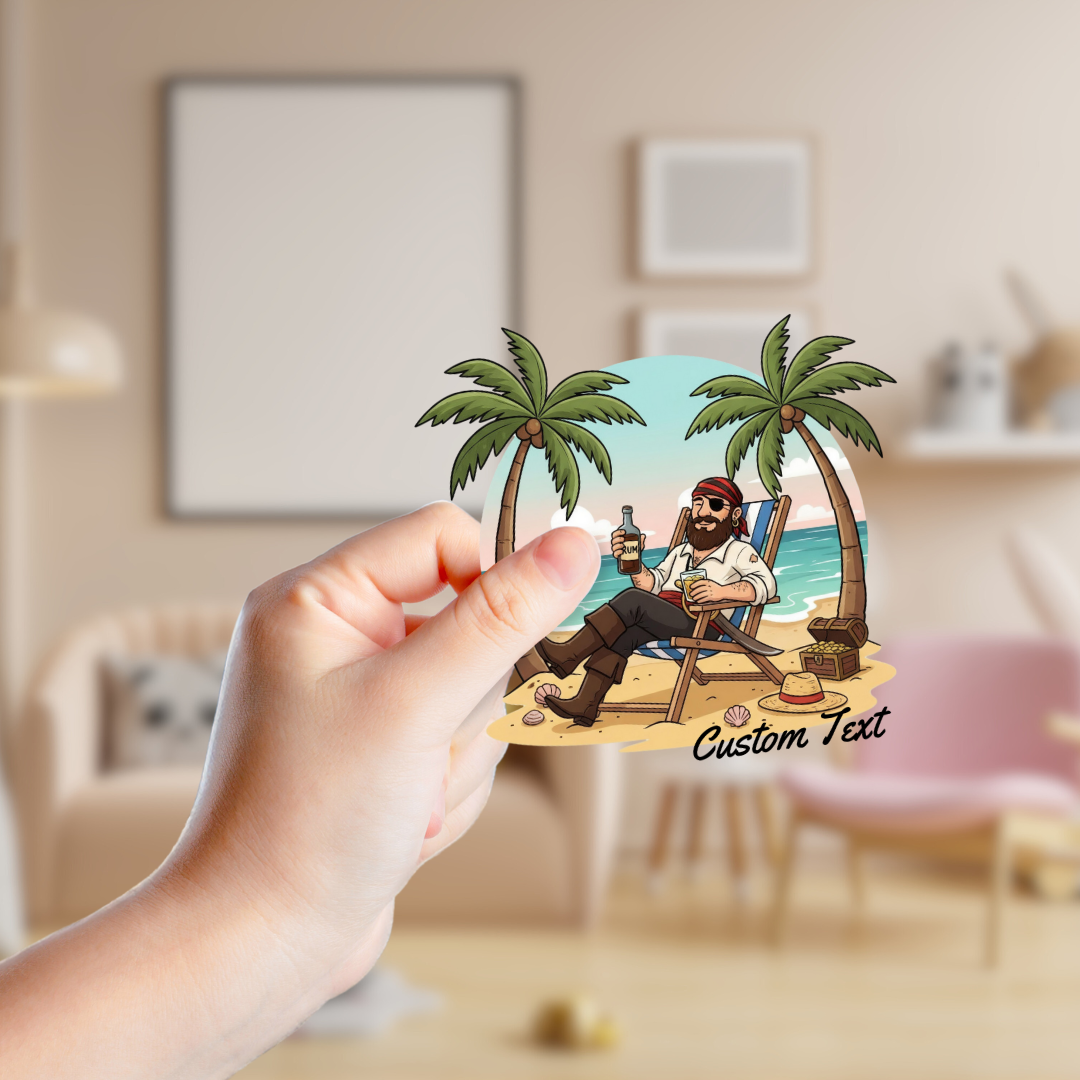 Lounging Pirate Custom Stickers