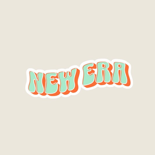 New Era Mint Green and Orange Sticker
