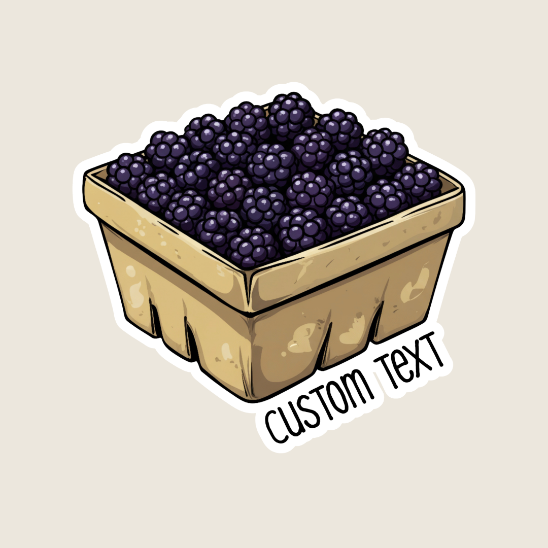 Carton of Blackberries Customizable Souvenir Sticker