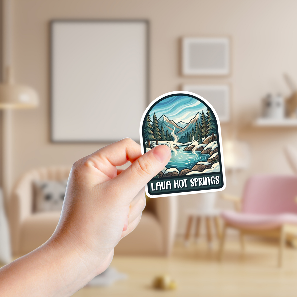 Hot Springs in the Mountains Custom Sticker