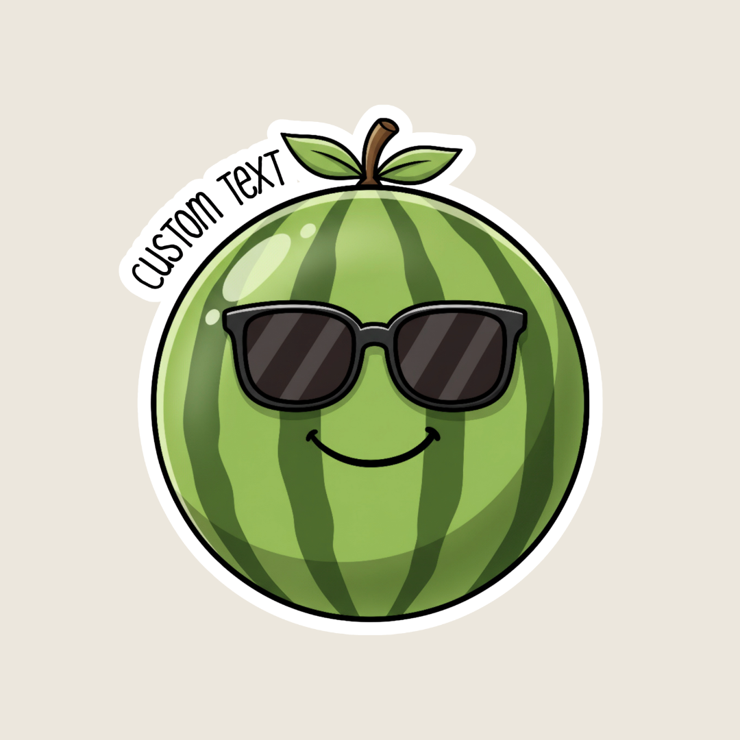 Cute Smiling Watermelon Customizable Souvenir Sticker