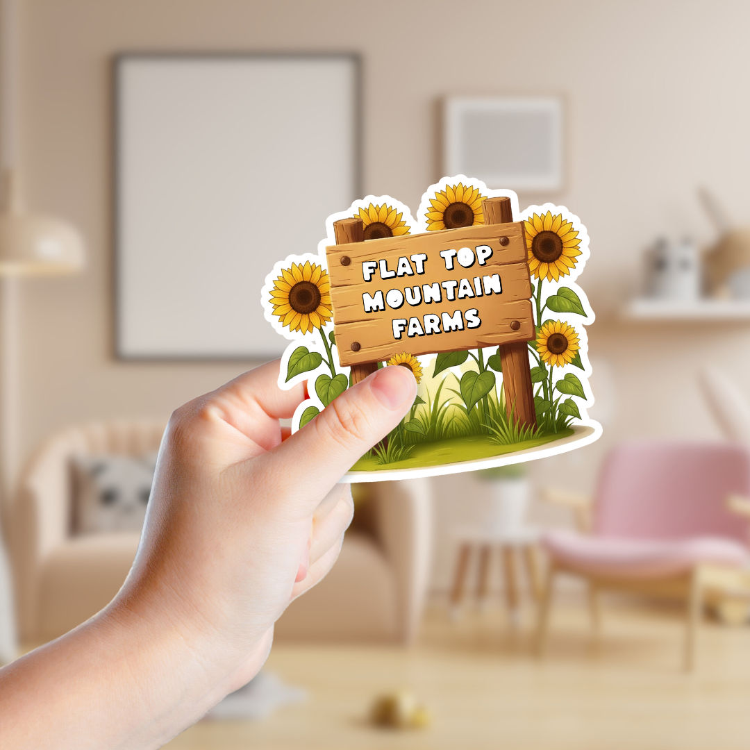 Rustic Sunflower Patch Sign Custom Sticker