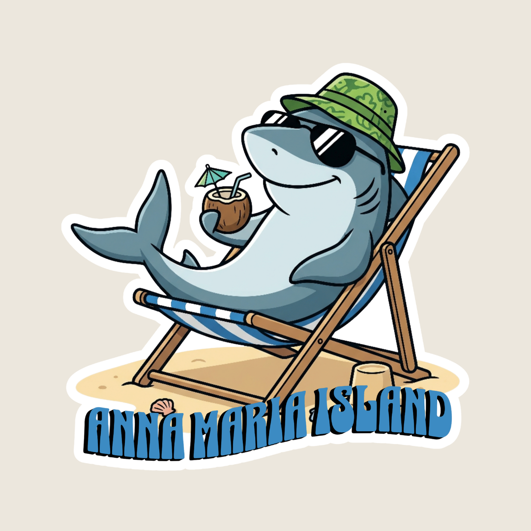 Beach Bum Shark Custom Sticker