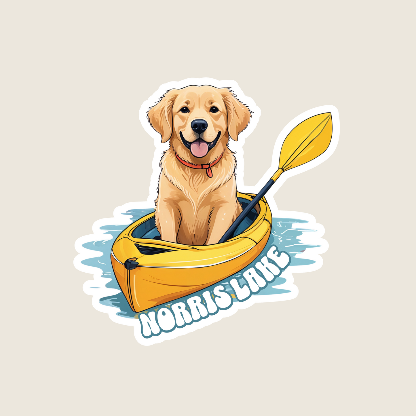 Kayaking Golden Retriever (M1072)