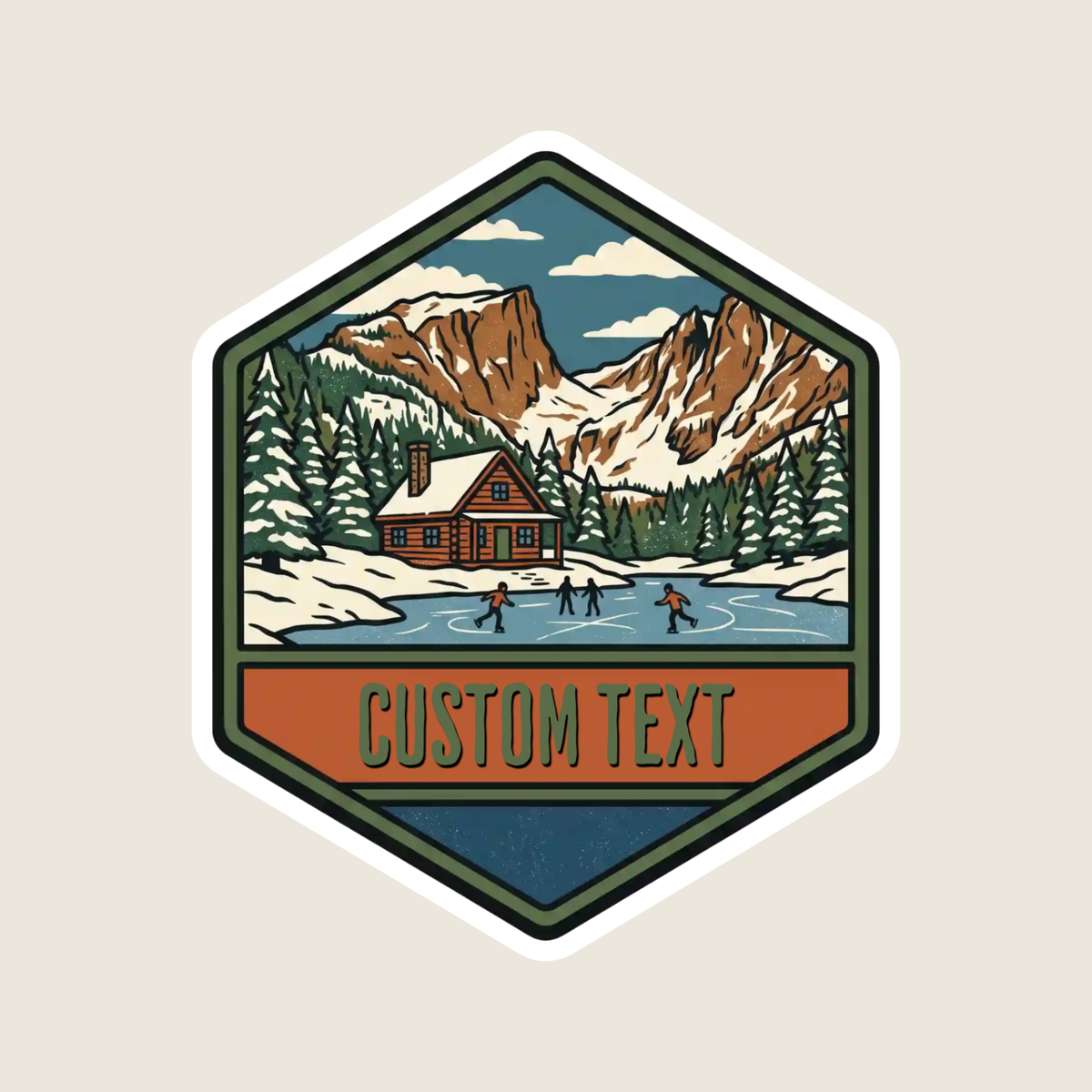 Pond Ice Skating Custom Sticker