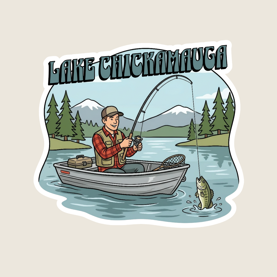 Fishing on the Lake Custom Sticker