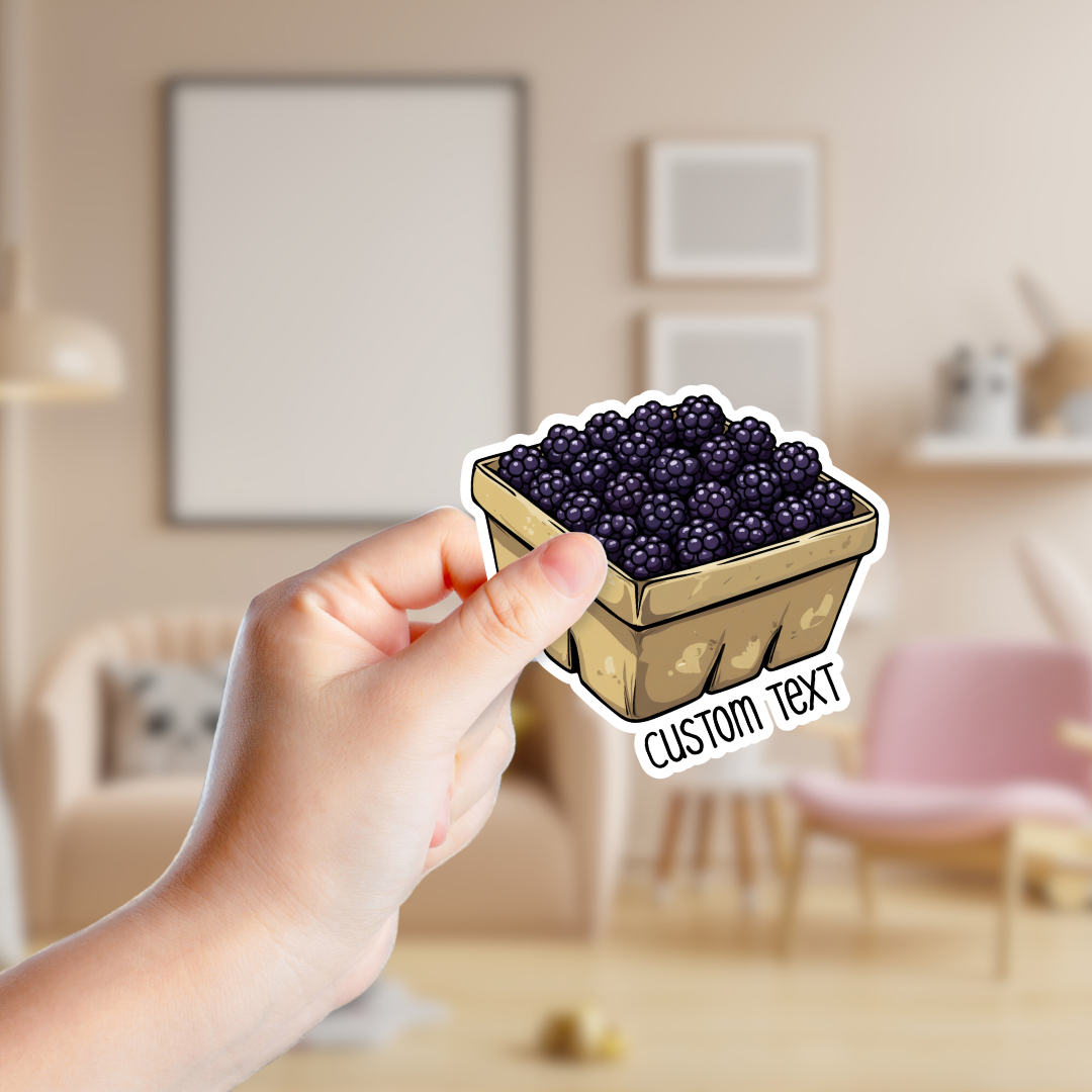Carton of Blackberries Customizable Souvenir Sticker
