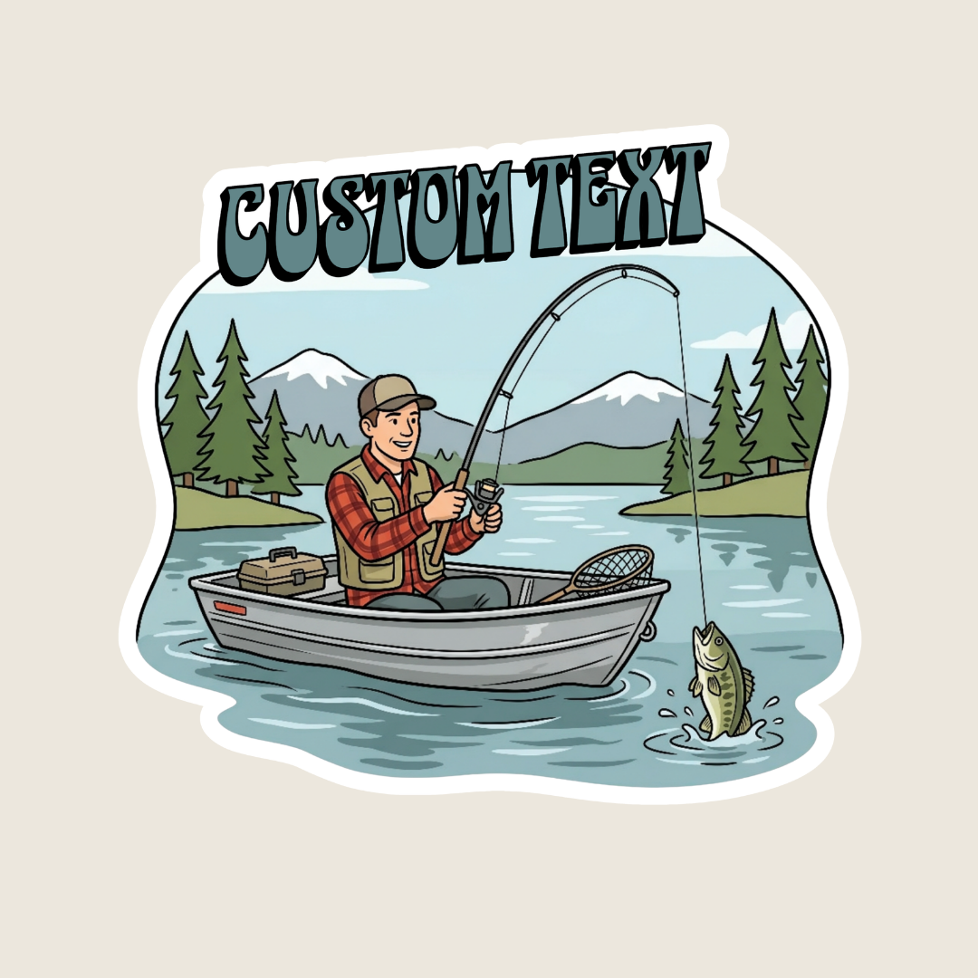 Fishing on the Lake Custom Sticker