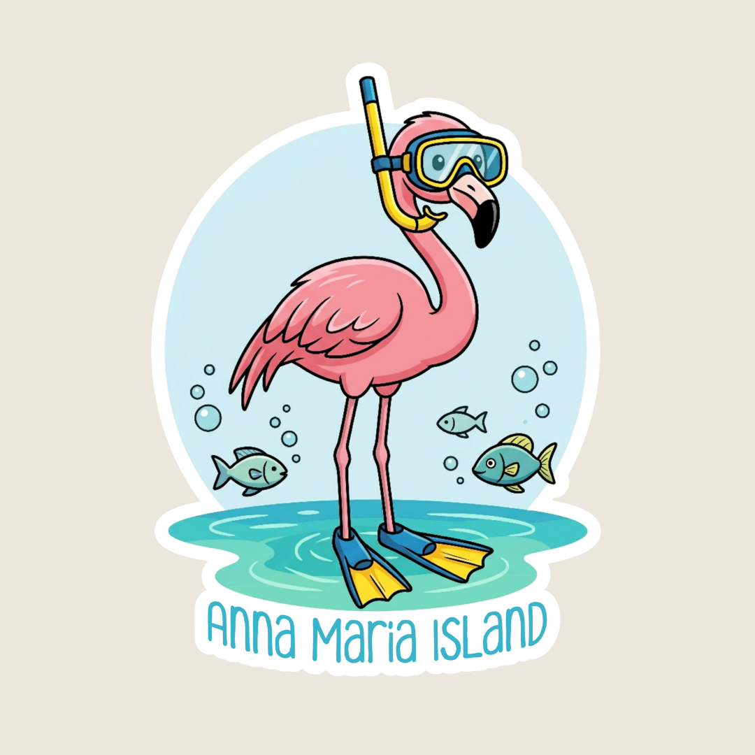 Flamingo Sticker Snorkel