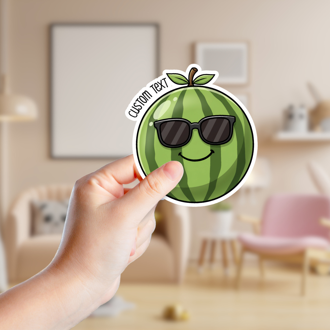 Cute Smiling Watermelon Customizable Souvenir Sticker