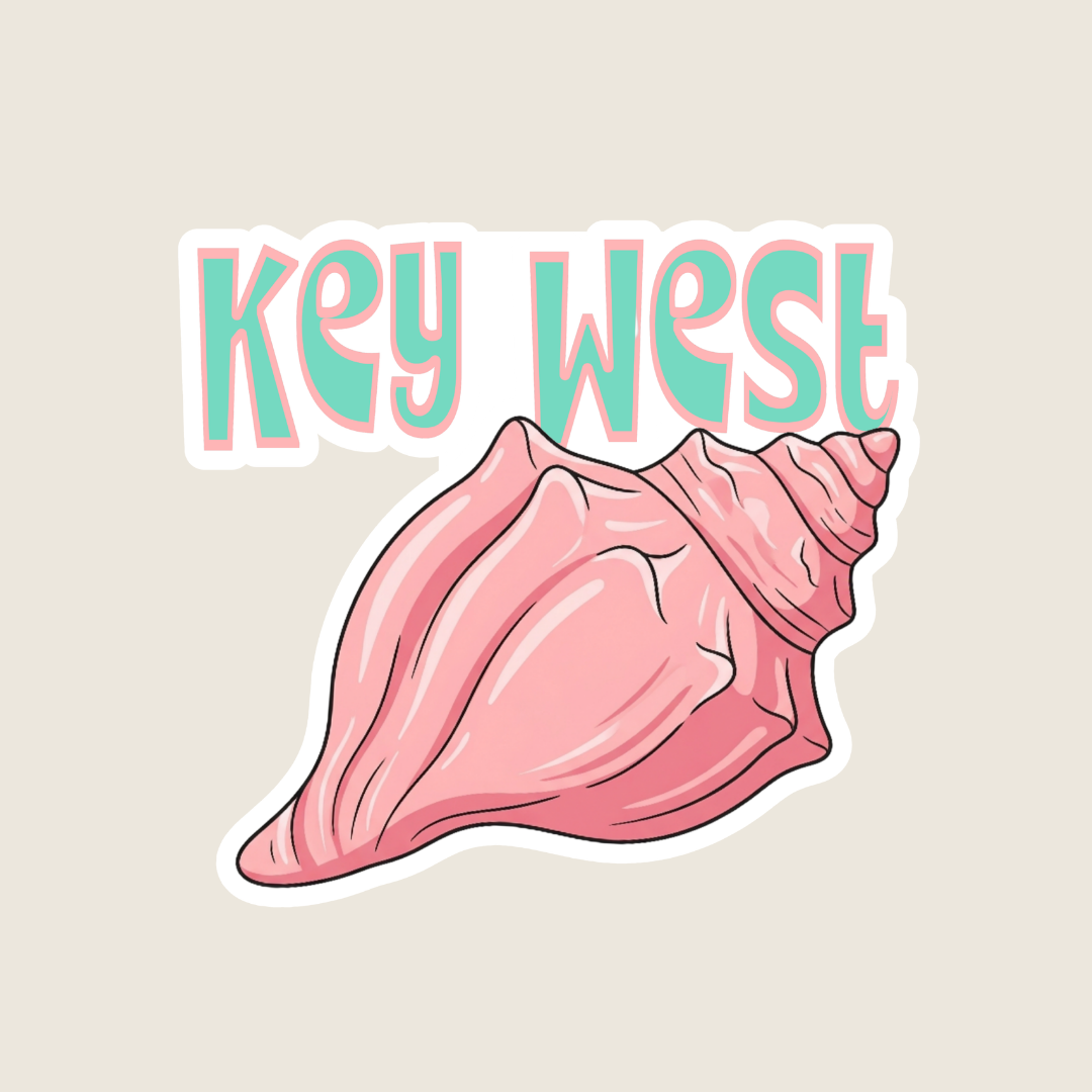 pink sea shell sticker