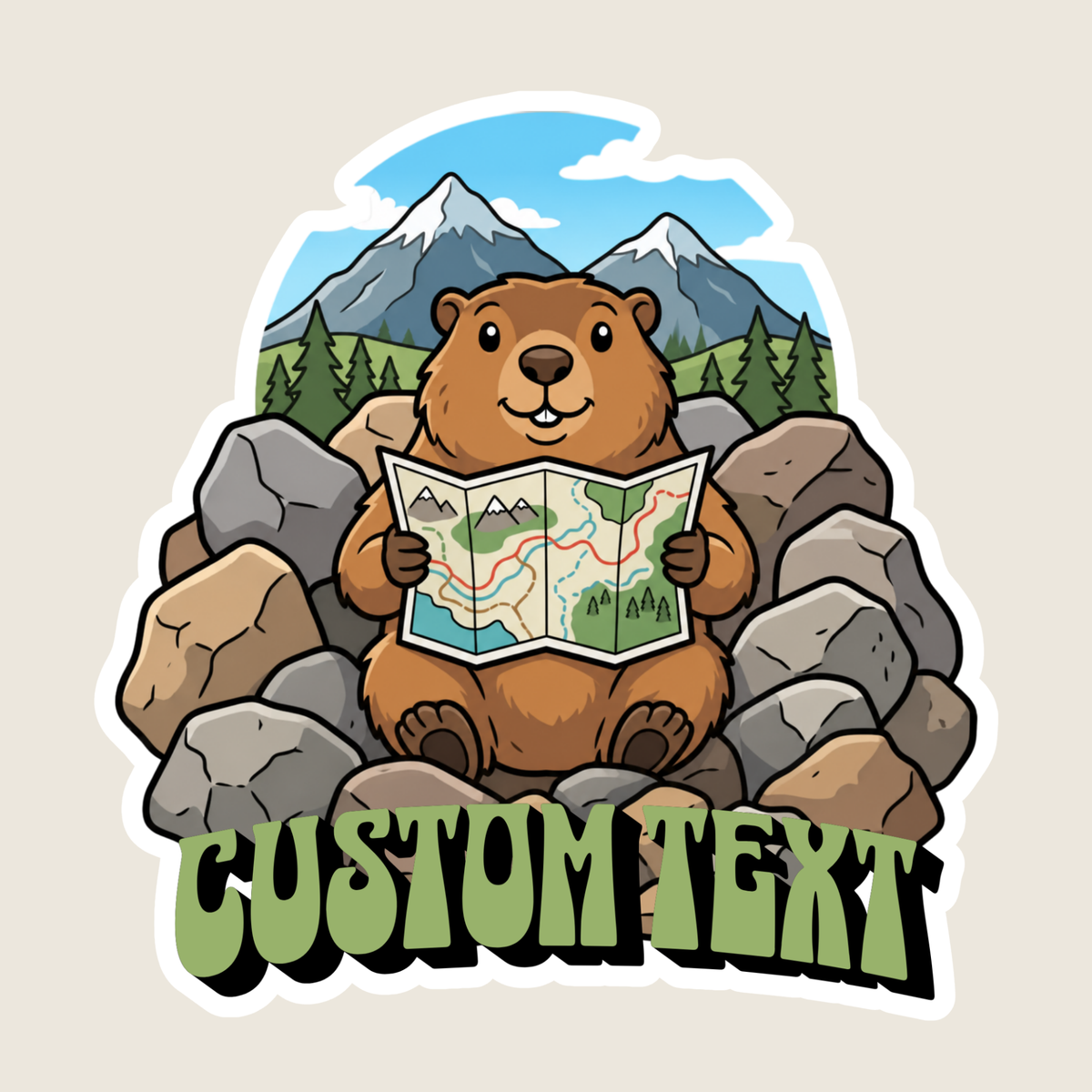 Gopher Reading a Map Custom Sticker