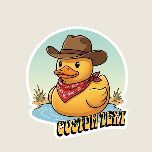 Custom Cowboy Rubber Duck Sticker