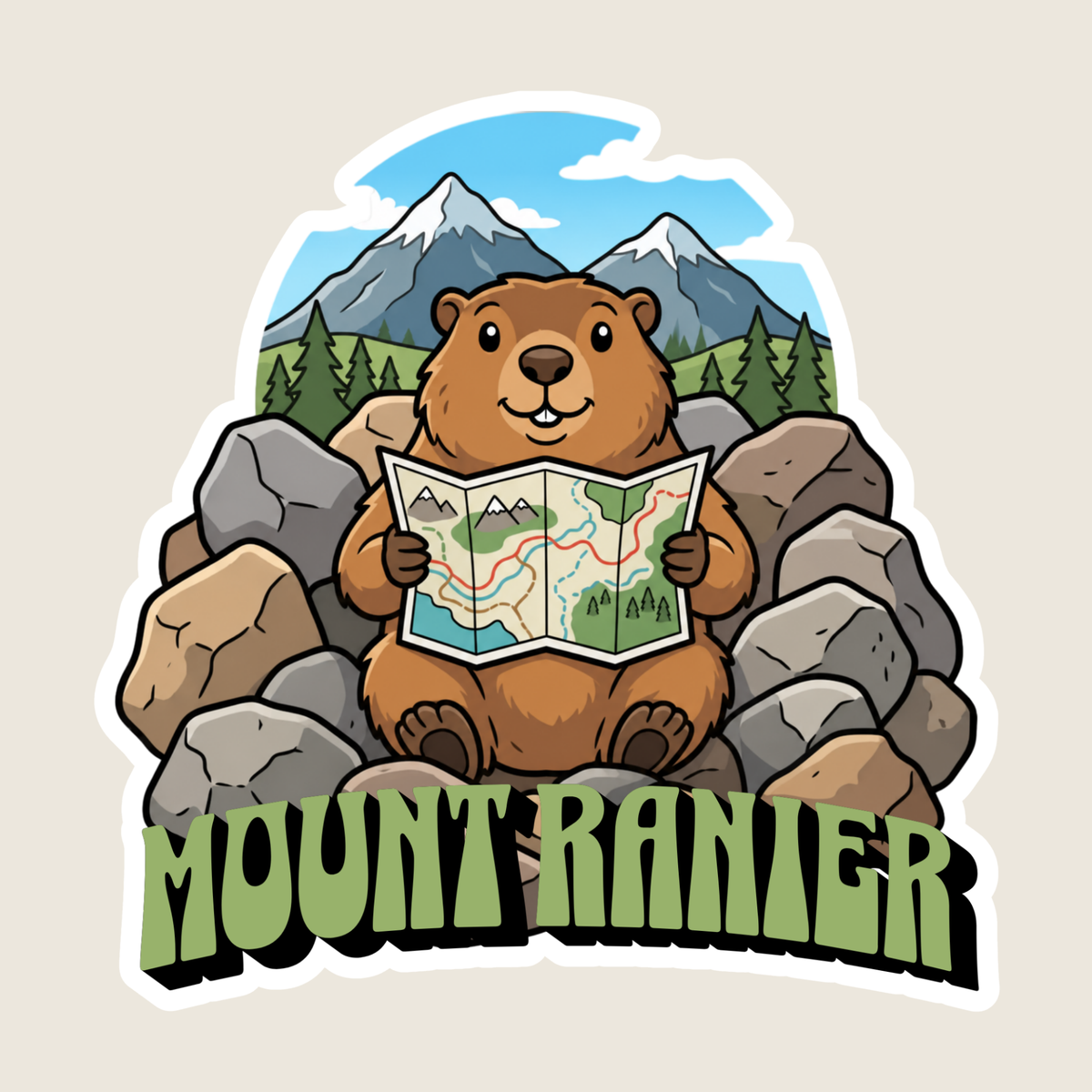 Gopher Reading a Map Custom Sticker