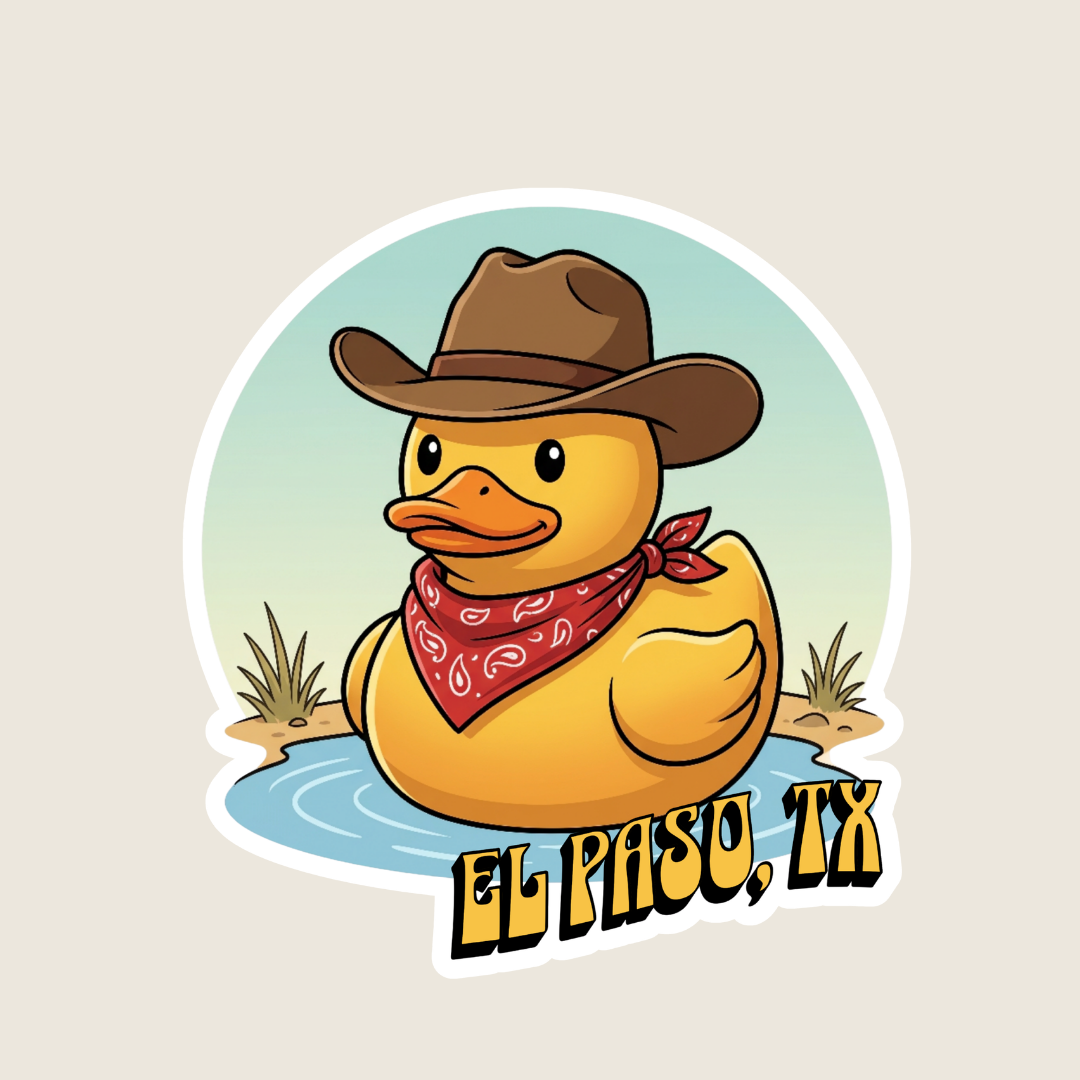 Custom Cowboy Rubber Duck Sticker