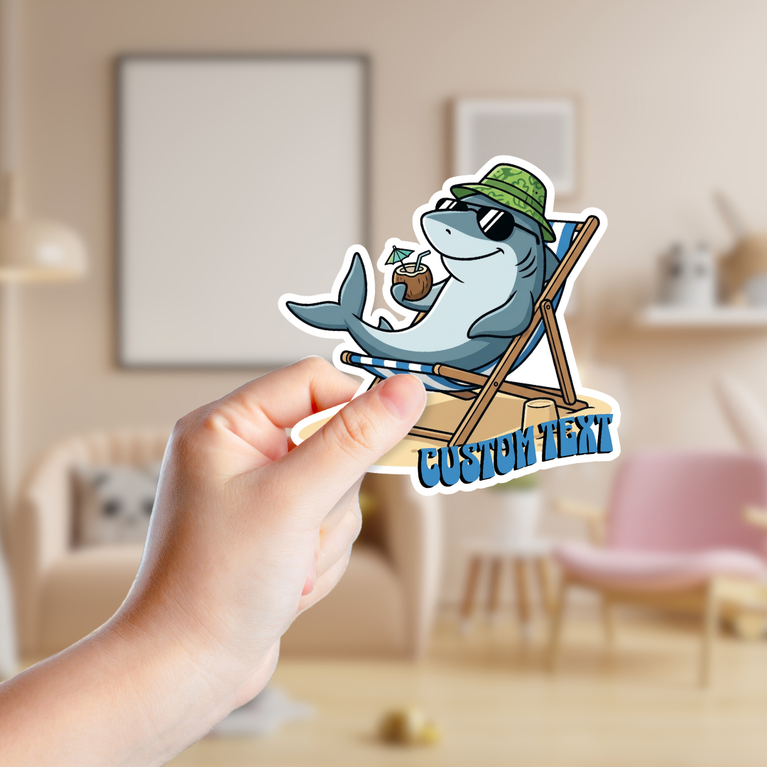 Beach Bum Shark Custom Sticker