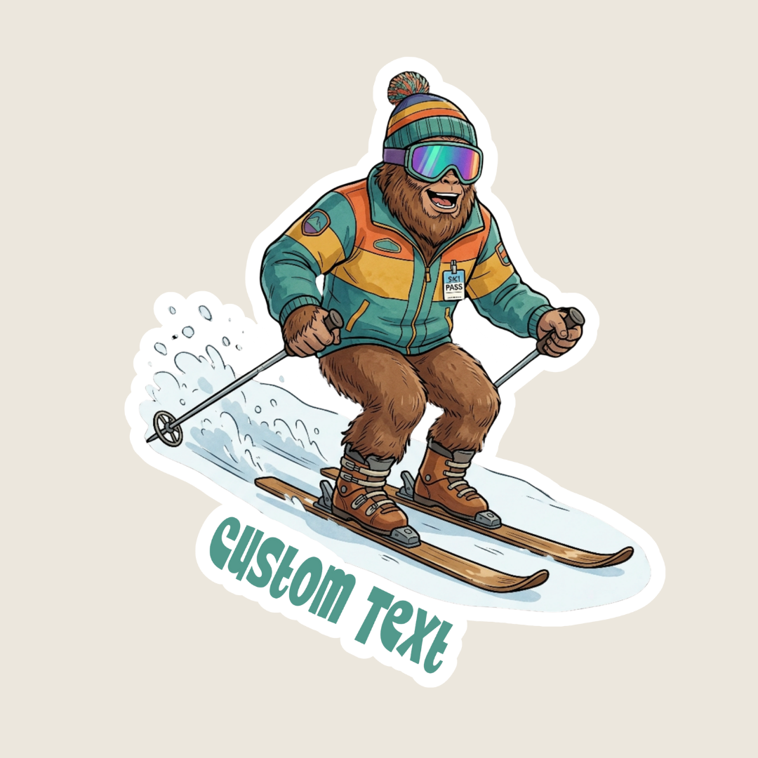 ski sticker big foot