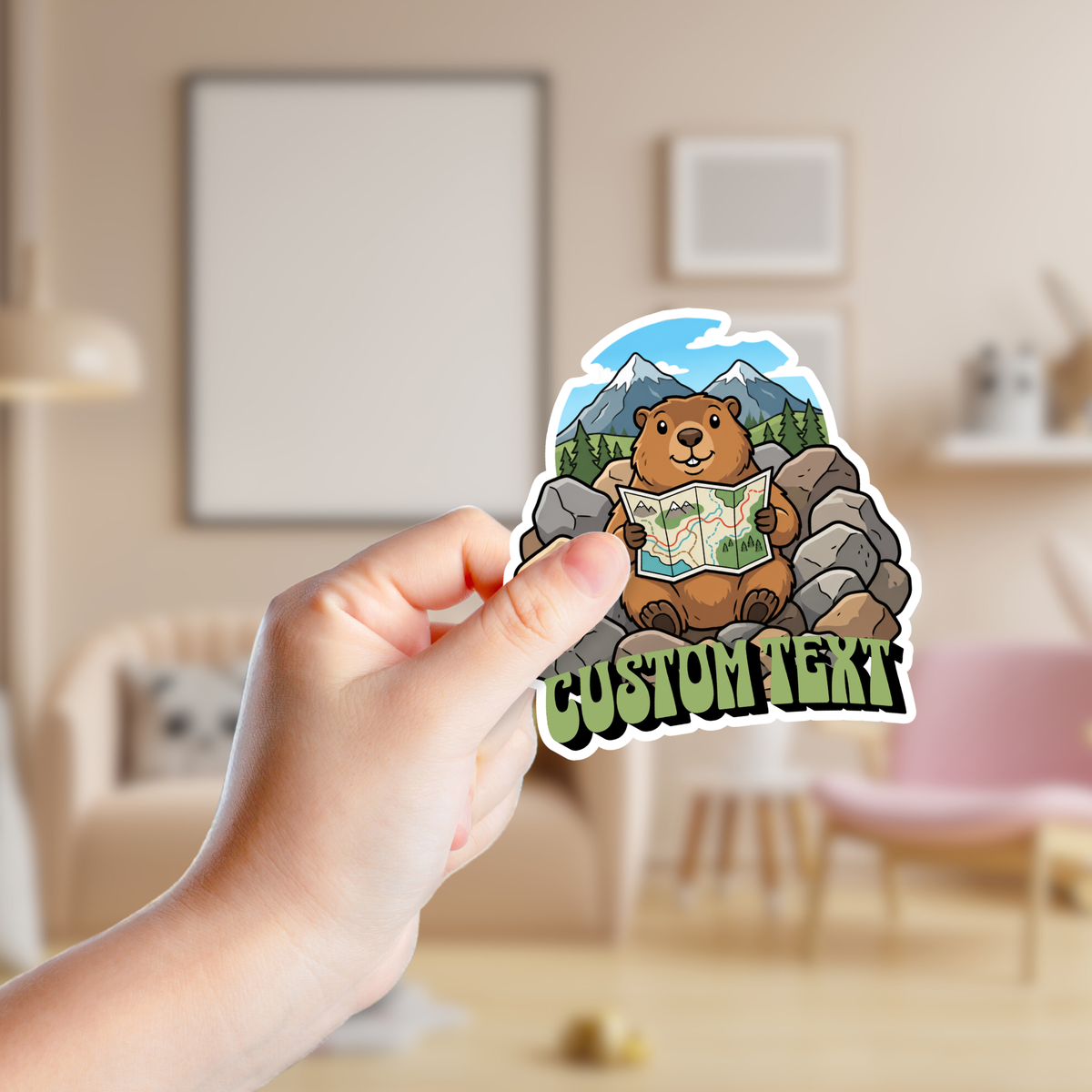 Gopher Reading a Map Custom Sticker