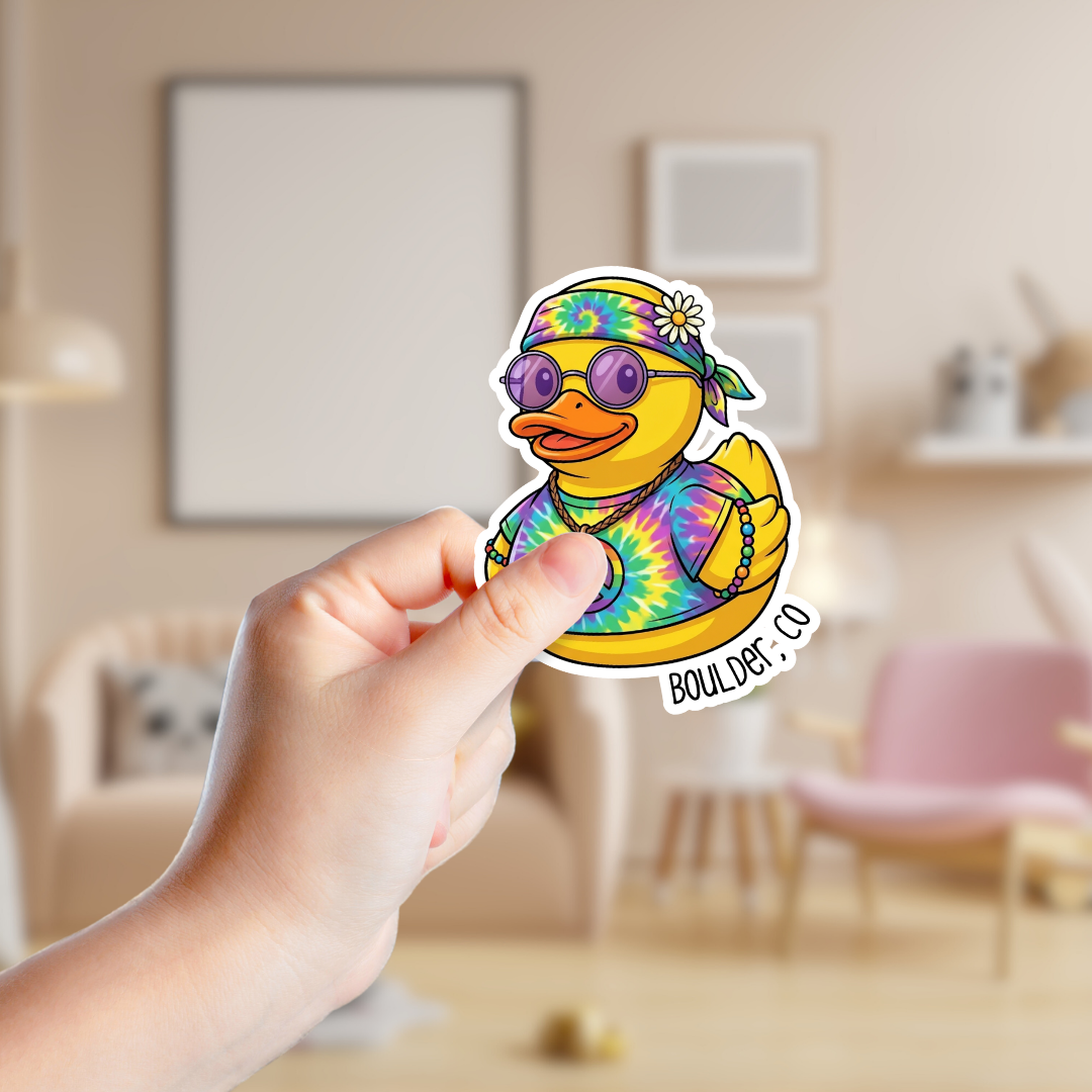 Rubber Duck Sticker Hippie