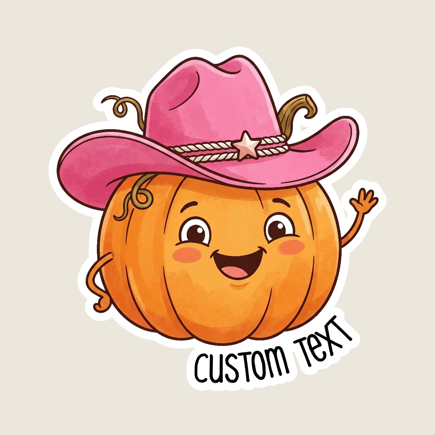 Western Halloween Pumpkin Custom Sticker