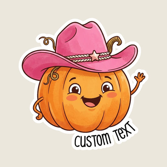 Western Halloween Pumpkin Custom Sticker