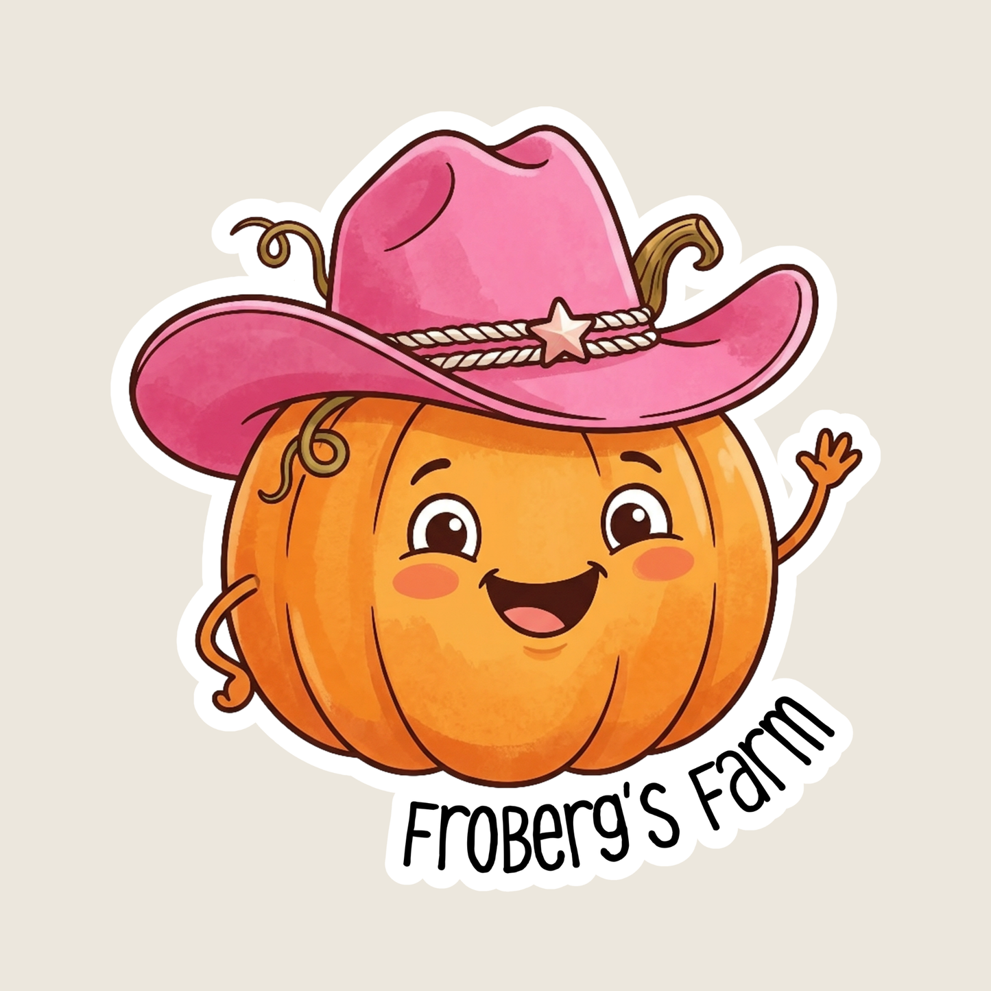 Western Halloween Pumpkin Custom Sticker