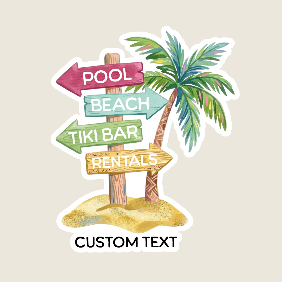 beach sign stickers