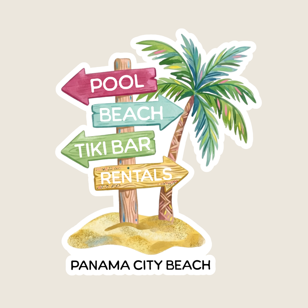 beach sign sticker