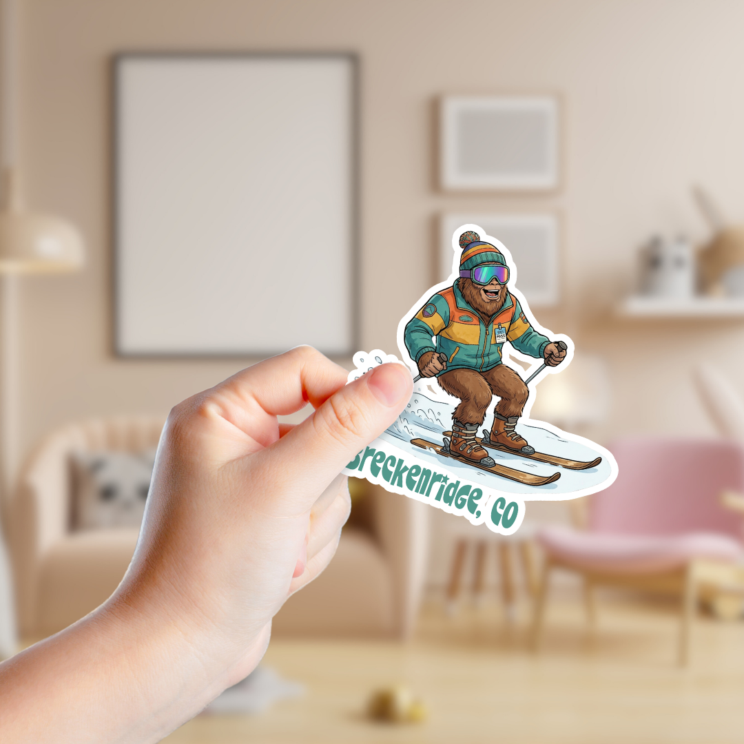 skiing stickers big foot