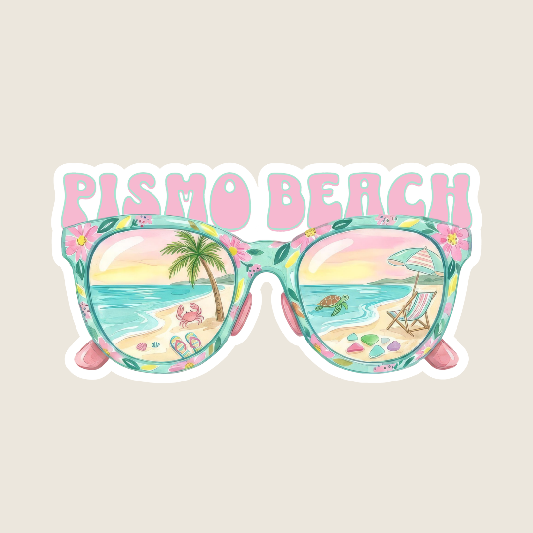 Pastel Floral Beach Sunglasses Custom Sticker