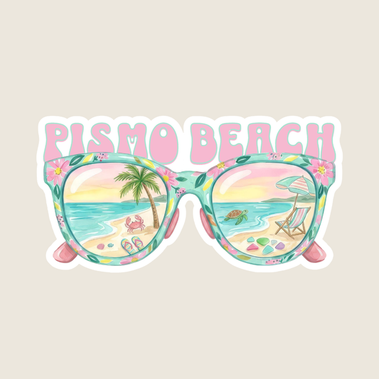 Pastel Floral Beach Sunglasses Custom Sticker
