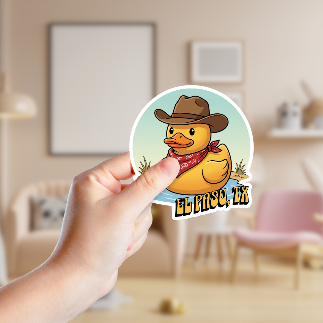 Custom Cowboy Rubber Duck Sticker