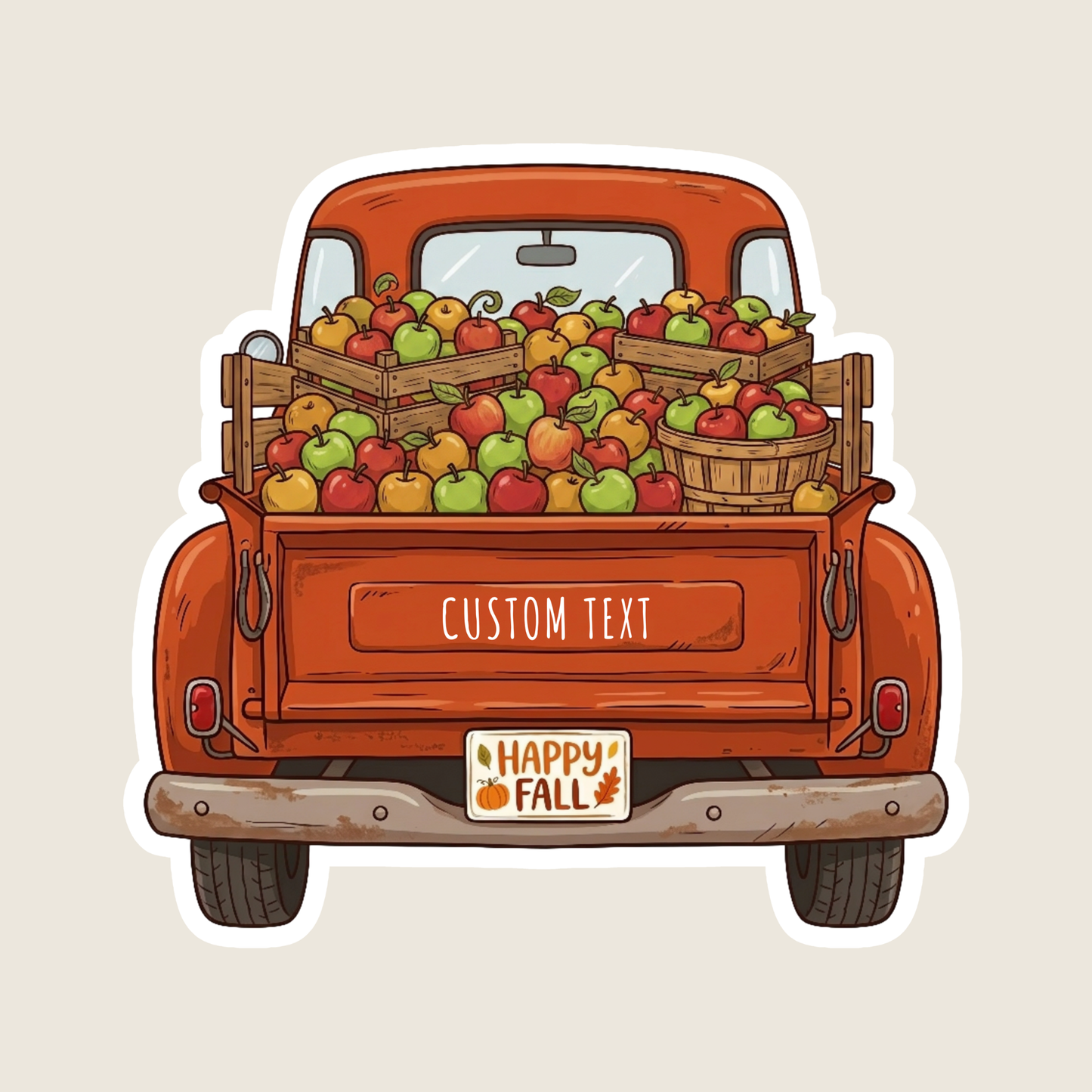 Vintage Halloween Apple Truck Custom Sticker