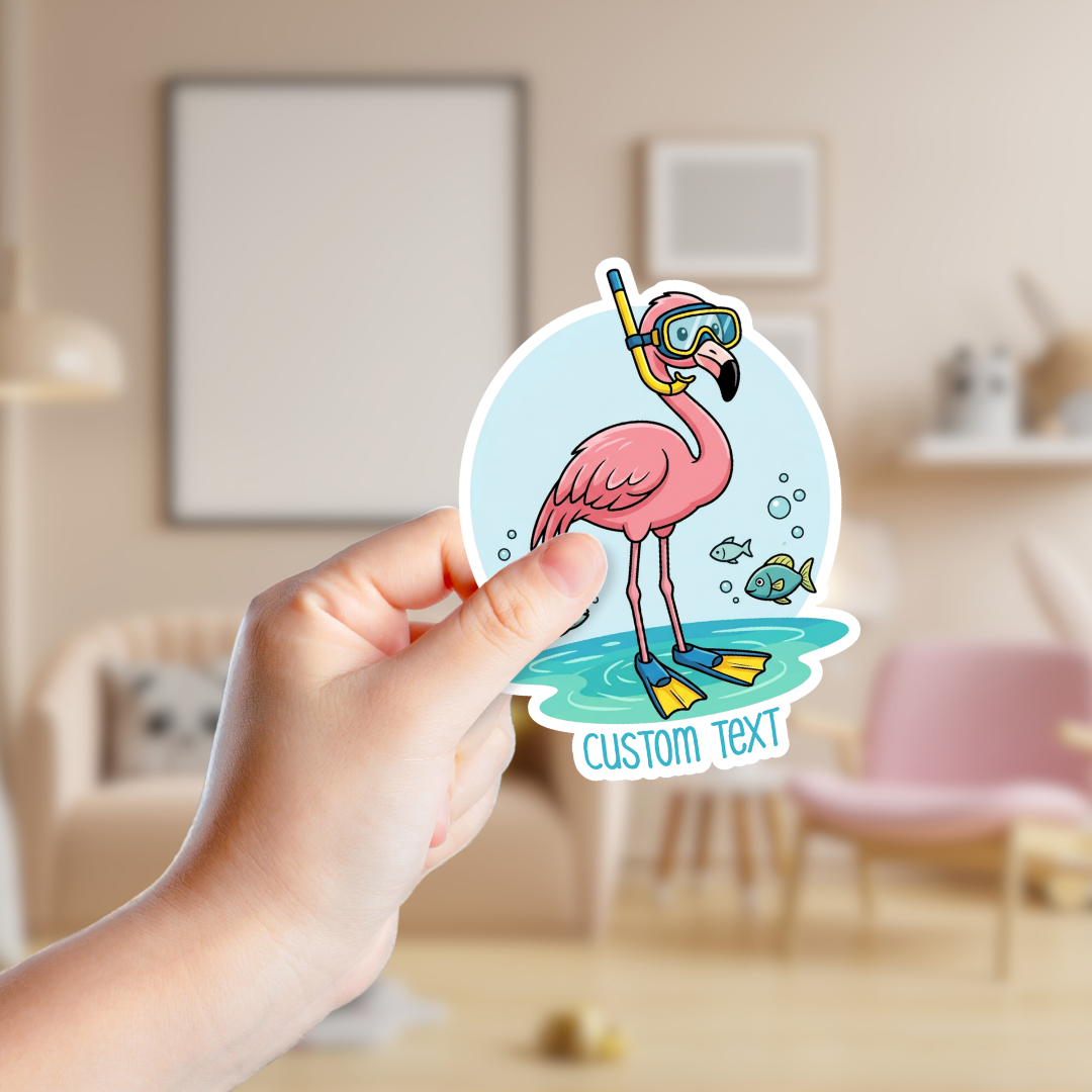 Flamingo Sticker Snorkel