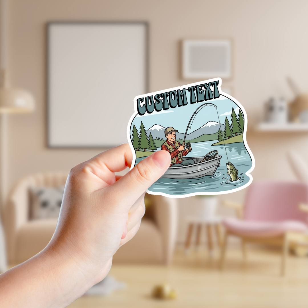Fishing on the Lake Custom Sticker